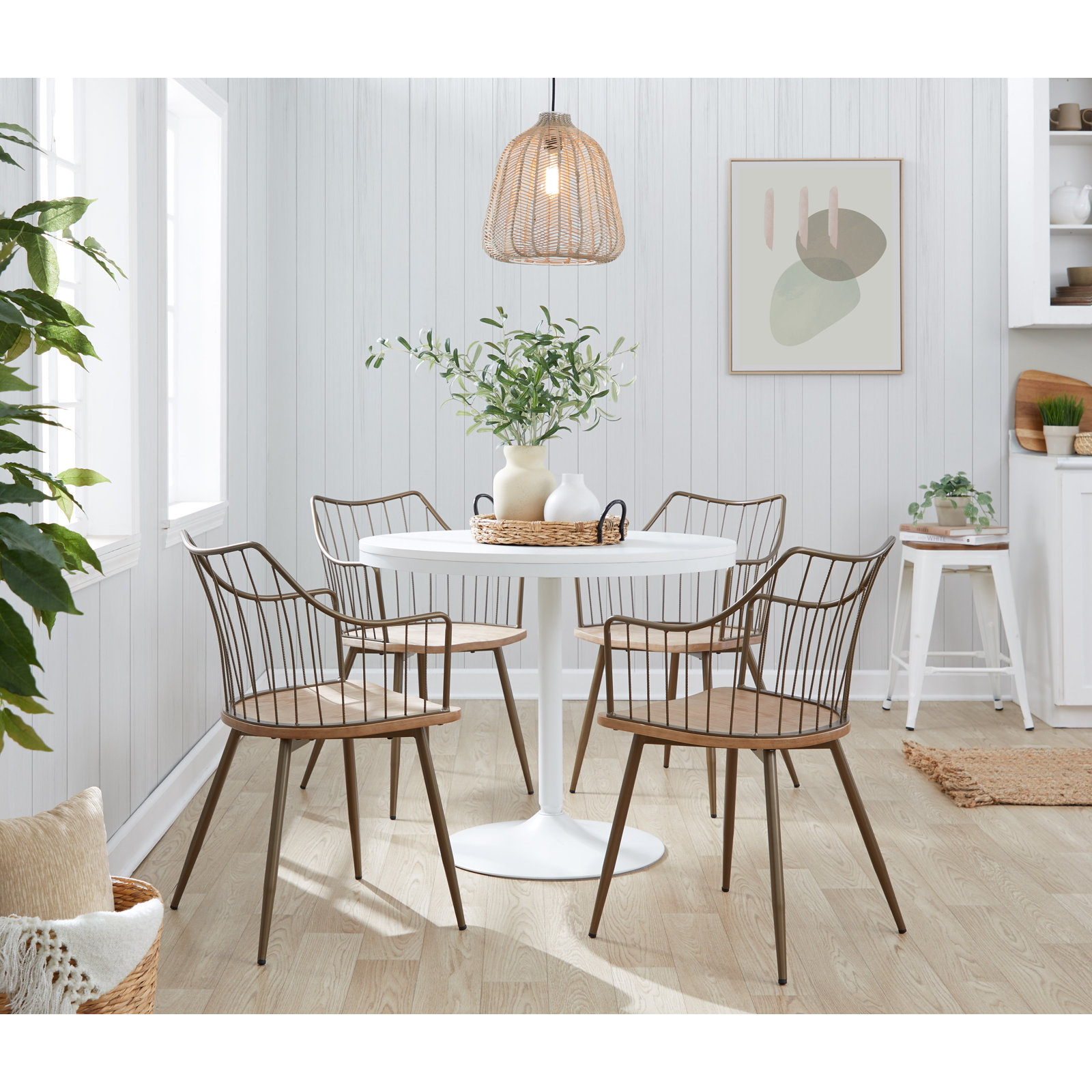 Fianna Dining Armchair, White Washed
