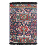 Rug & Kilim’S Tribal Rug In Blue And Red With Primitivist Geometric Patterns