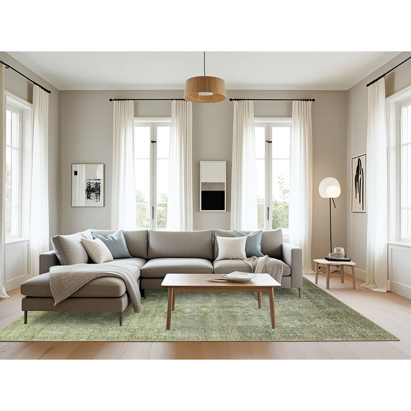 Tapis oriental vert clair, Rectangle 8 pi x 10 pi