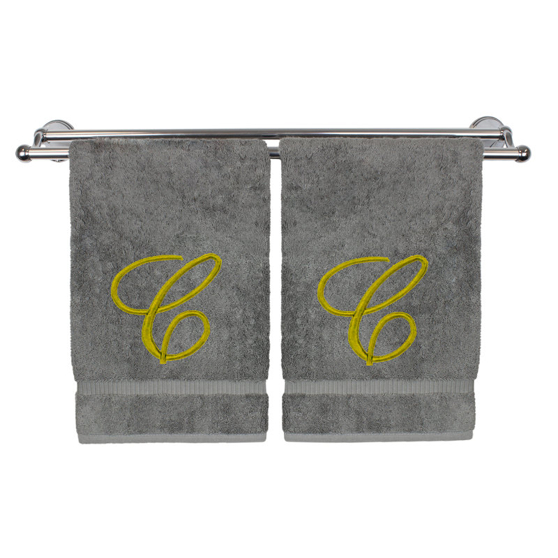 Super Plush Washcloth, Gray/Gold, C