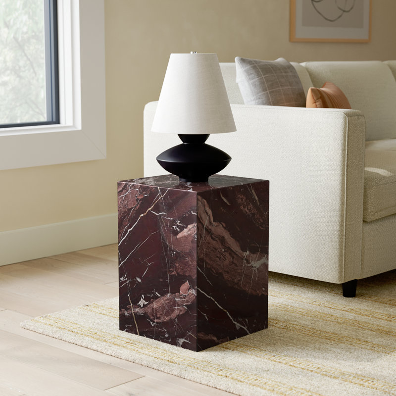 Enez Modern End Table, Red