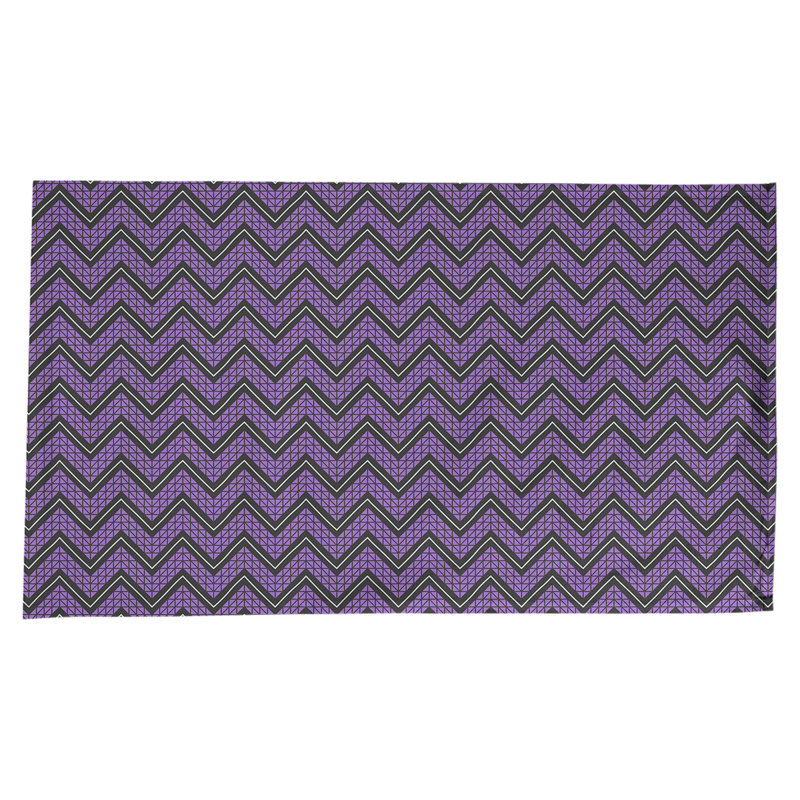 Nappe à chevrons à la main classic Stephenie, Mauve / noir / blanc