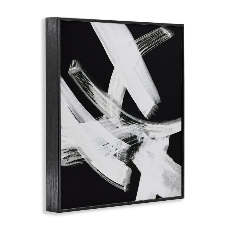Estampe numérique courbée et chaotique par Susan Jill, Giclée encadrée noir minuit, H 30 po x l 24 po