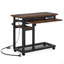 Table d'appoint avec roulettes, table mobile en C durable, bureau étroit, station de charge pratique