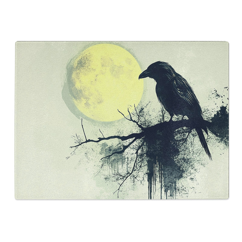 Raven Design Bird  Glass Chopping Board