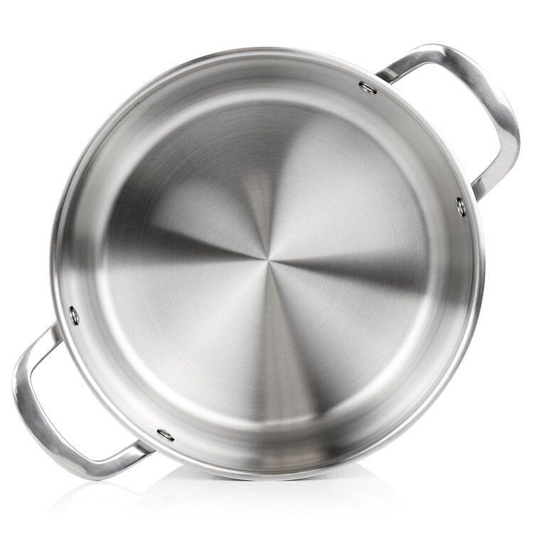 Martha Stewart Everyday Silverberry 8-Quart Matte Silver Stainless Steel  Stock Pot with Lid 