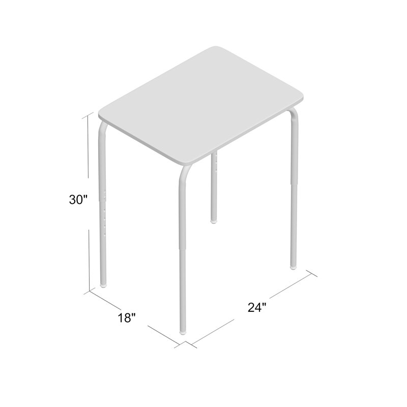 Structure Series Collaborative Adjustable Height Student Desk, Grey