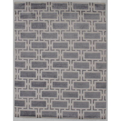 Hand Woven Silk Geometric Area Rug