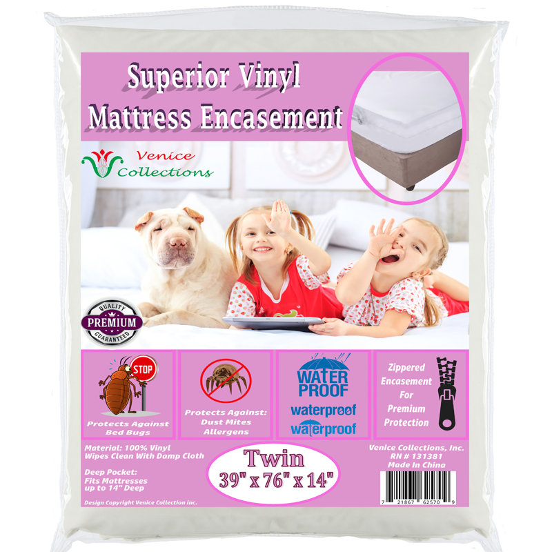 Housse de protection supérieure extra-lourde en vinyle de calibre 8 avec fermeture à glissière 100% imperméable et anti-punaises