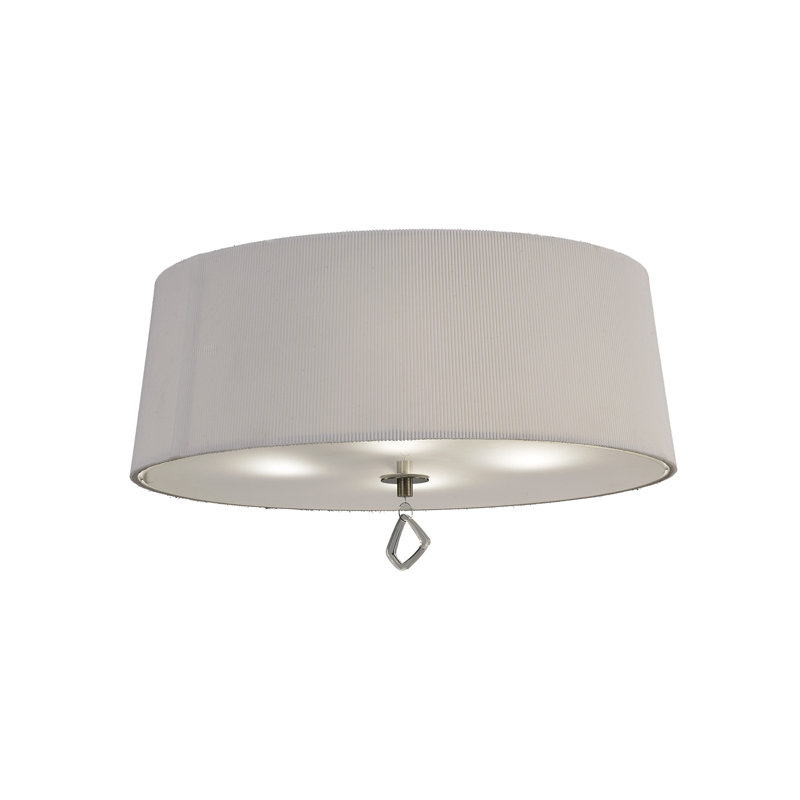 Eurich Terylene With Cotton Fabric Flush Mount, White