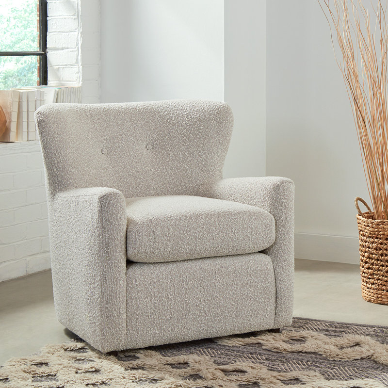 Bendigo Upholstered Wingback Chair, Ivory Boucle