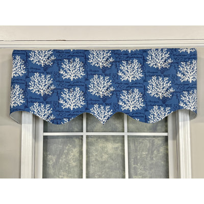 Cotton Blend Floral Scalloped Window Valance