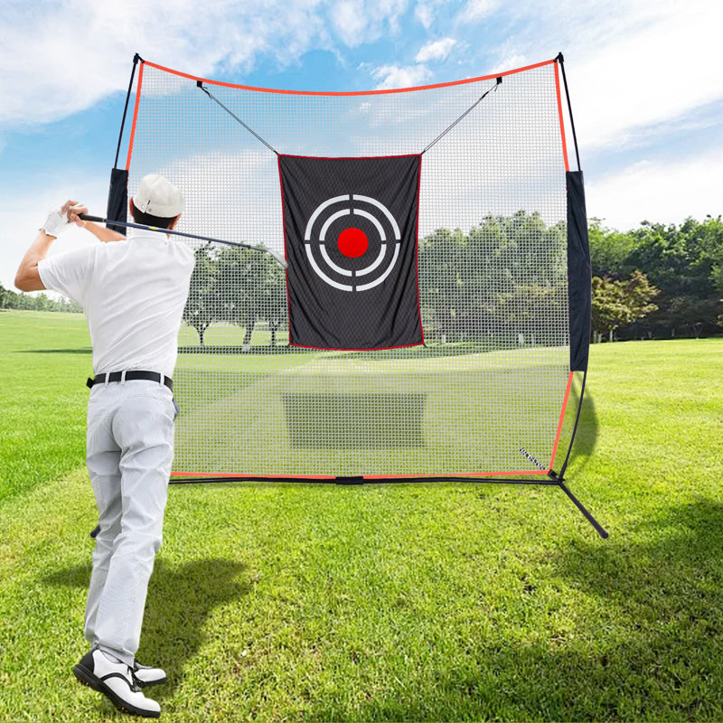 Filet de golf 7x7pi - Filet d'entraînement extérieur haut de gamme pour l'entraînement de conduite, d'écaillage et de balançoire dans la cour
