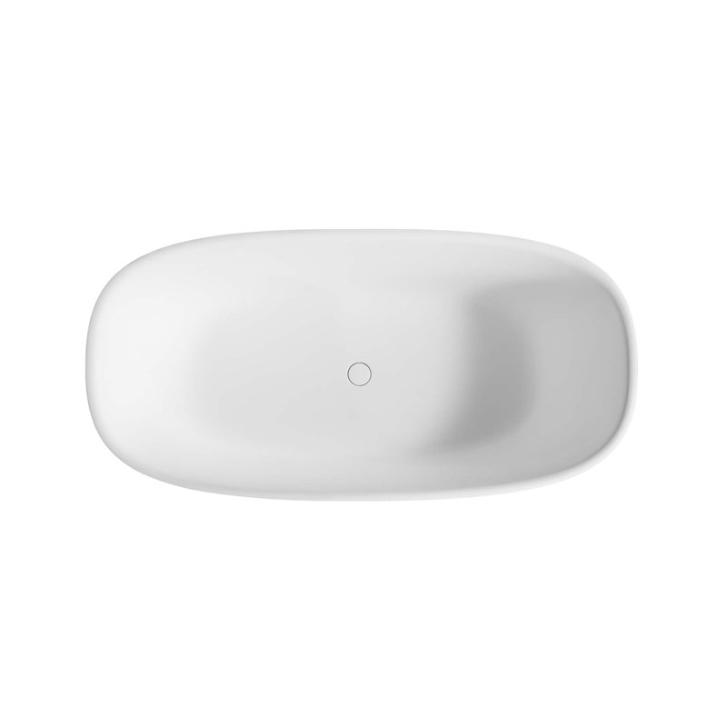 Freestanding Solid Surface Soaking Bathtub Matte White