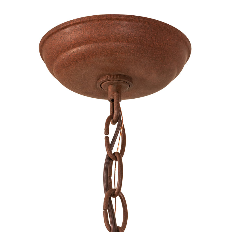Tall Pines Pendant, 50" H x 16" W x 16" D, Amber Mica, Red Rust