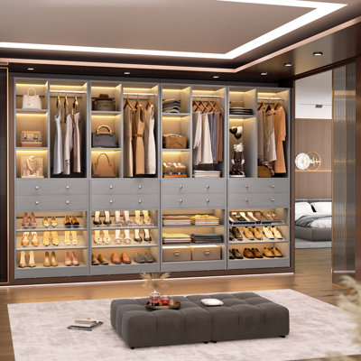 84" Closet Organizer System With Drawers And Shelves