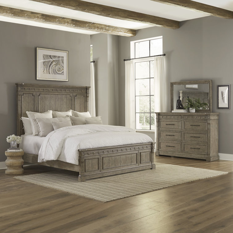 Barrigan Panel Bed, Dresser & Mirror Set