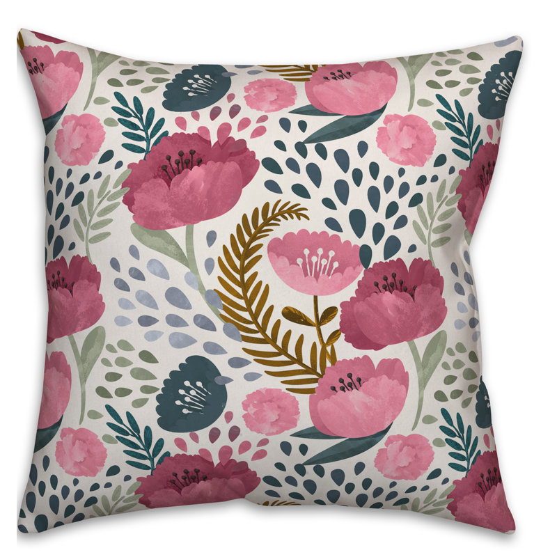 Insert de coussin floral carré, 20 po x 20 po