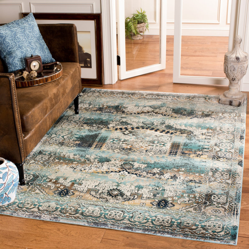 Wayne Performance Oriental Rug, Square 6'7"