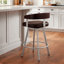 Tabouret de comptoir pivotant de 26 po avec dossier en bois de noyer massif et siège rembourré-410636184-410847886-410848791