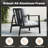 Set Of 2   28" All-Weather Aluminum Patio Armchairs With Thick Light Gray Cushions & Black Frame-1923930635