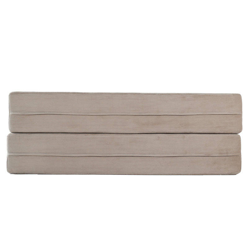 Canapé-lit 21 places pliable de 75 pouces avec mousse à mémoire de forme et fausse fourrure pour appartement, trois places compressées se transformant en lit en une seconde, microfibre beige, assise moelleuse, résistance à l'usure moyenne, décontracté