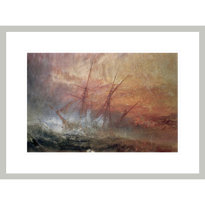 Détail d'un voilier du bateau des Esclaves par Joseph Mallord, William Turner, impression giclée encadrée