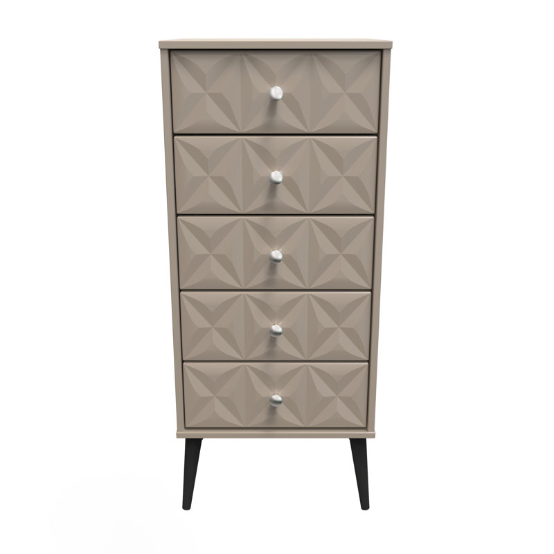 Carnlea 45cm W Manufactured Wood Bedside Table, Mushroom Matt