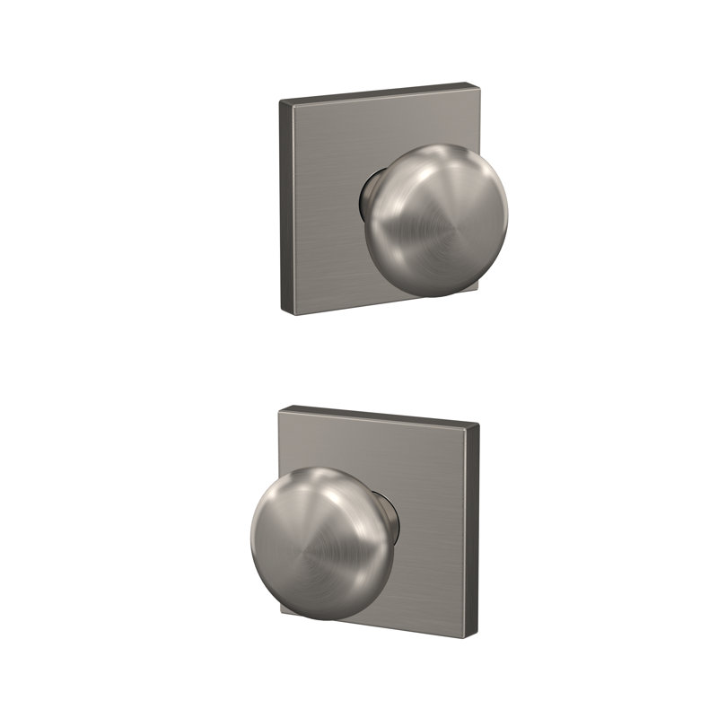 Plymouth Non-Turning Knob with Collins Trim, Satin Nickel