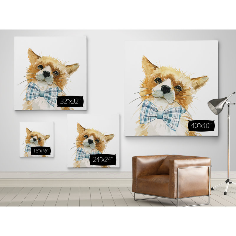 «Cute Critter Fox», art sur toile, H 40 po x l 40 po x P 1,5 po, Toile tendue