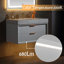Meuble-lavabo mural simple en bois massif 36 po avec comptoir en pierre et lumière-1877962744