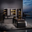 Bureau de direction 94,49 "de luxe moderne de qualité supérieure avec armoire latérale et bandes lumineuses à DEL-795774938