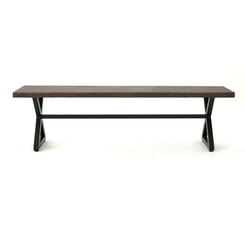 Banc de salle à manger d'extérieur en aluminium avec structure en acier, brun / noir, Brun / Noir