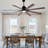 72" Black Industrial Windmill Large Ceiling Fan with LED Light and Remote Control 6-speed Reversible DC Motor