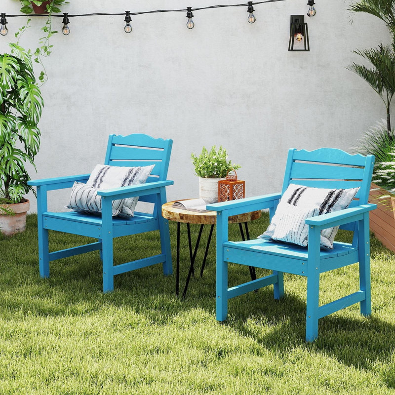 Weatherproof Patio Chairs Set Of 2, Weatherproof Hips Outdoor Dining Chair With Ergonomics Wide Seat, 400lbs Capacity Outdoor Chairs For Garden, Lawn & Backyard