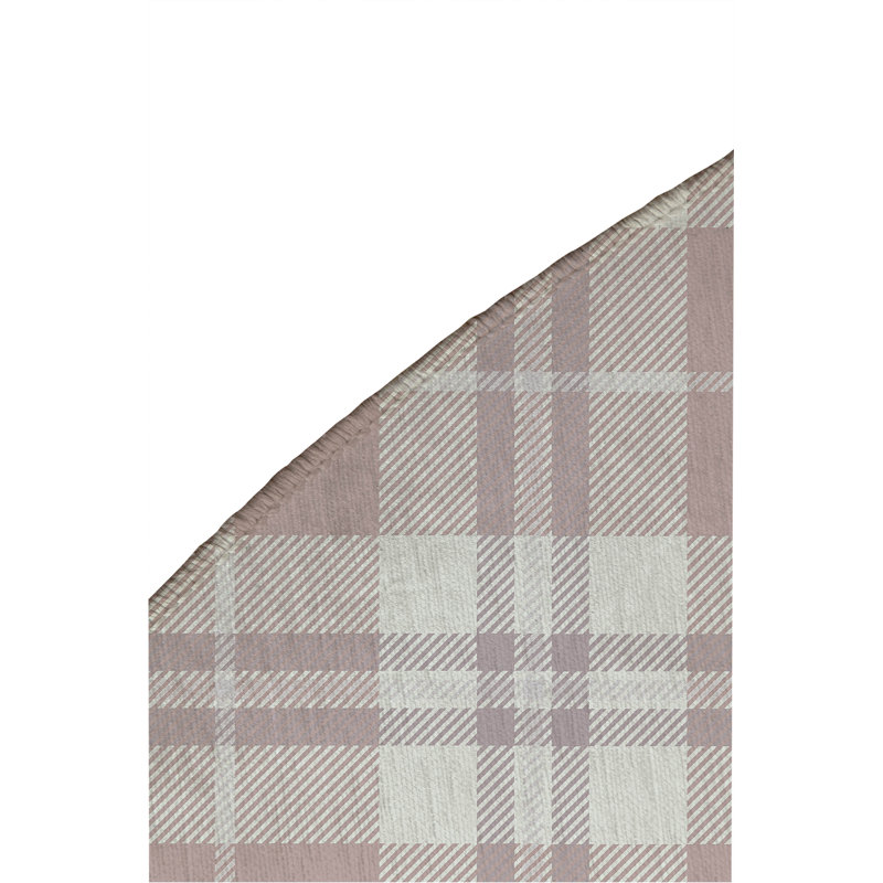 Tartan Block Non-Slip Outdoor Rug, Round 5'