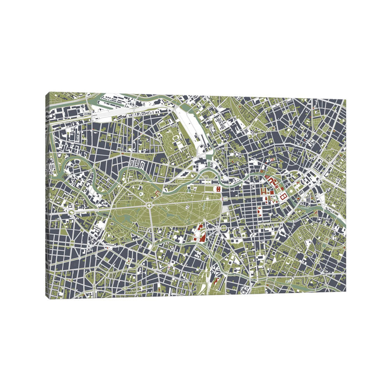 Berlin Engraving by Planos Urbanos - Wrapped Canvas Print, 101.6 cm H x 66.04 cm W