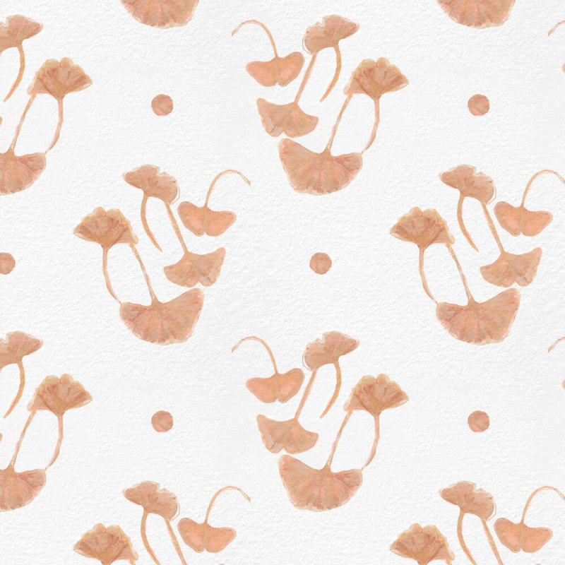 Ginkgo Square Pillow Cover & Insert, Peach Floral, 22"H x 22"W