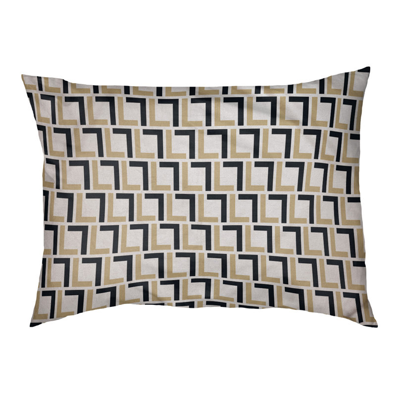 Coussin pour chien Bonheur, Small  (18'' W x 28'' D x 4'' H), Blanc / vieil or / noir