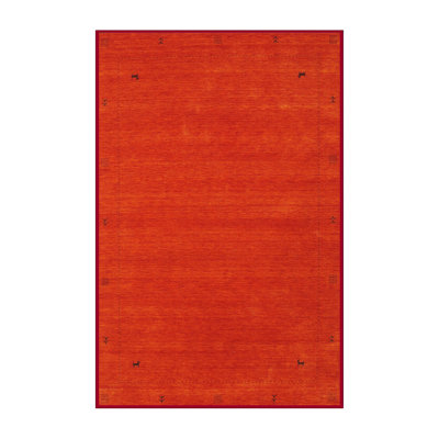 Tapis contemporain orange foncé