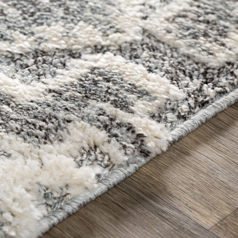 Gris Kalvin/Ivoire Tapis décoratif, Rectangle 2 pi x 3 pi