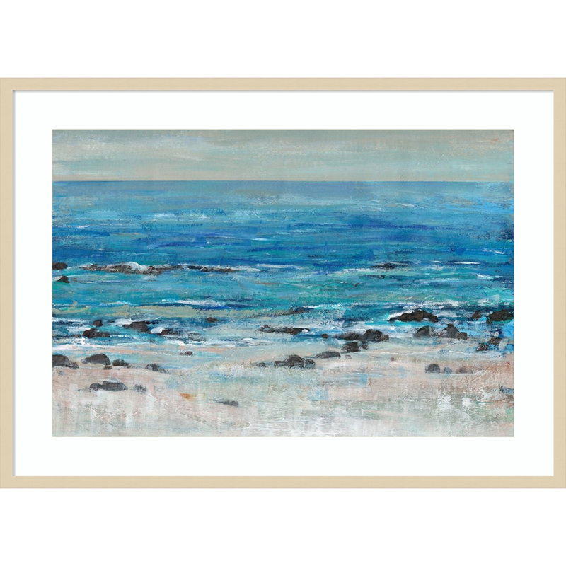 «Breaking at the Beach II» par Tim Otoole, reproduction d'art encadrée sur bois, H 30 po x l 41 po