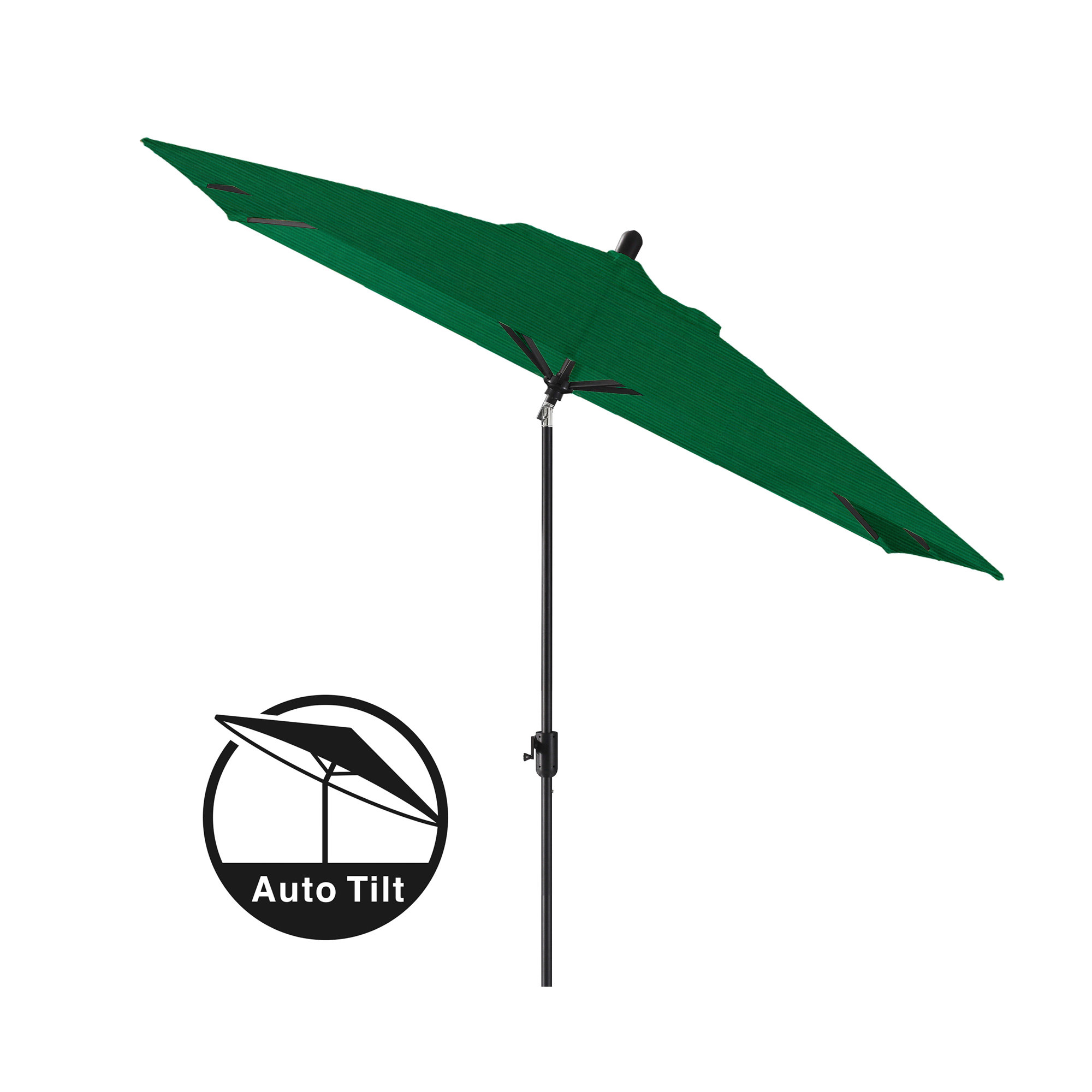 Olivier 116.7'' Outdoor Umbrella, Canvas Forest Green Sunbrella® Canvas, Black Sapphire