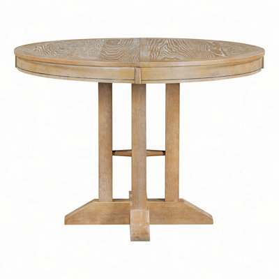 Farmhouse Dining Table Extendable Round Table for Kitchen, Dining Room