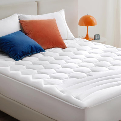 Bedsure Mattress Pad - Quilted Fitted Mattress Topper Protector, Noiseless Breathable Bed Cover Padded