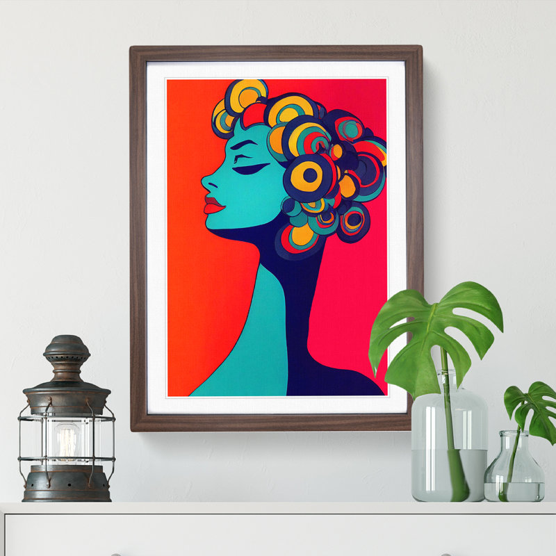 The Elegant Woman Abstract - Single Picture Frame Print, 34cm H x 25cm W x 2cm D, Walnut