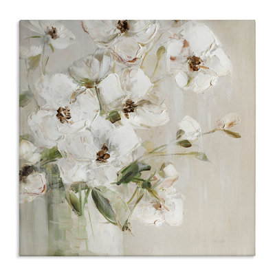 «Simple Blossoms on Beige», art mural sur toile par Sally Swatland bp-679_CN