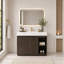 Meuble-lavabo autoportant de 122 cm (48 po) avec lavabo monobloc en surface solide, armoire de rangement spacieuse, fermeture amortie et design moderne-689171592-689171595