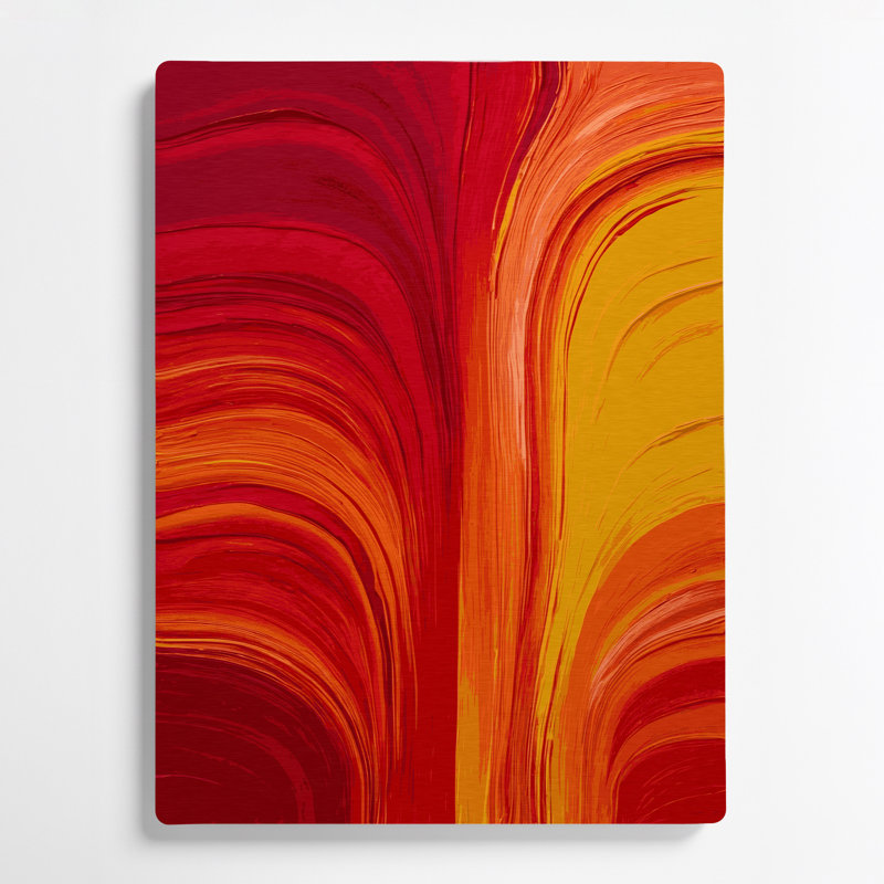 «Abstract Color Field 1», art mural en métal rouge, H 12 po x l 18 po