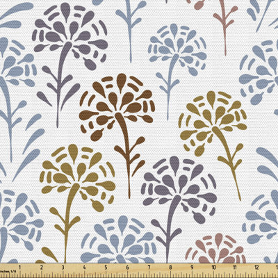 Chetan Nature Wonder Fun with Colorful Abstract Flower Plant Blooming Silhouette Multi-Purpose Fabric